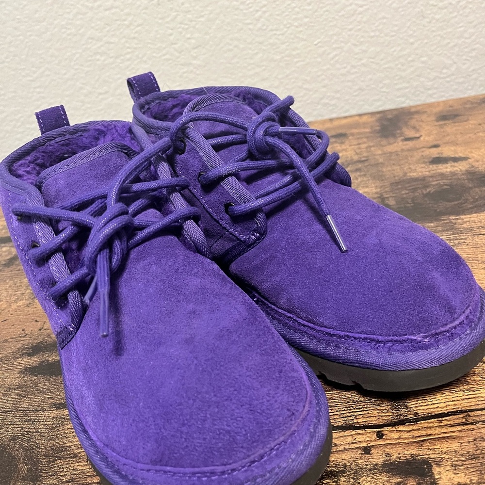 UGG Purple Suede Boots with Plush Design
